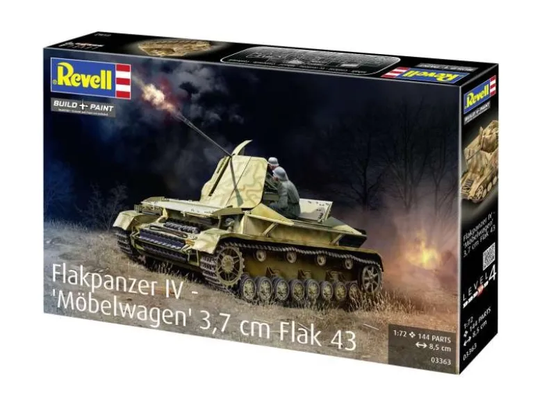 Revell 03363Flakpanzer IV - 'Möbelwagen' 3,7cm Flak 43, Bausatz 1:72