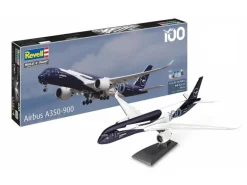 Revell 05612Geschenkset A350-900 - Lufthansa 100years, Bausatz 1:144 inkl. Farben, Pinsel, Kleber