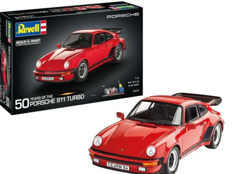 Revell 05634Geschenkset '50 Years of the Porsche 911 Turbo' 1:24 inkl. Farben, Pinsel, Kleber