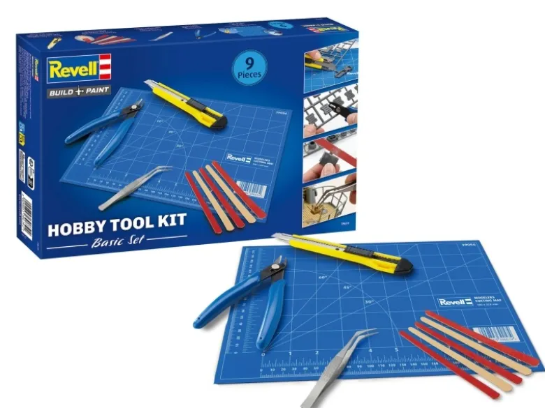 Revell 39639Hobby Tool Kit - Basic Set / 9-teilig Basiswerkzeug ideal für Plastikmodellbau