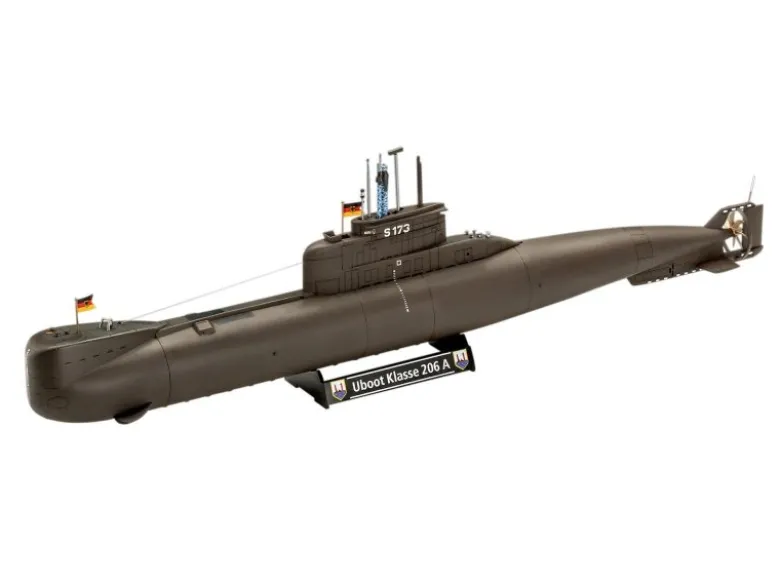 05186 Revell70 Jahre Bundeswehr: Wilhelm Bauer, Type 206A, Class2 1:144