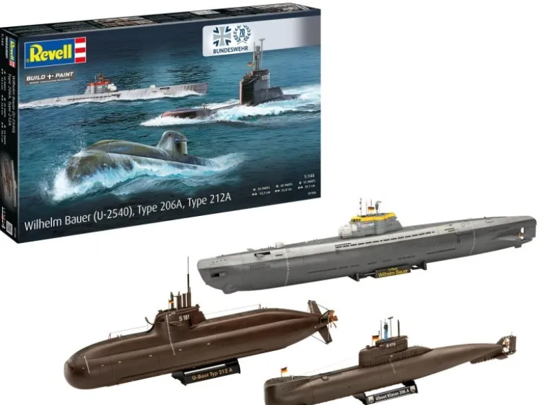 05186 Revell70 Jahre Bundeswehr: Wilhelm Bauer, Type 206A, Class2 1:144