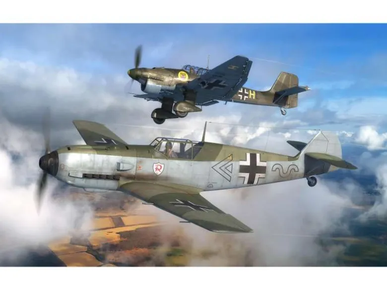 Revell 03770Messerschmitt Bf109E & Junkers Ju87B Stuka, Bausatz 1:144