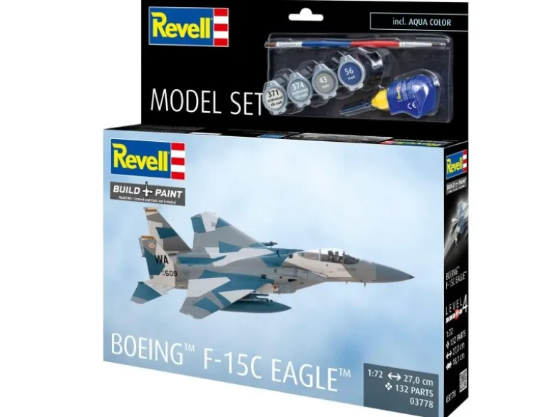 Revell 63778Model Set Boeing F-15C Eagle, Bausatz 1:72 inkl. Pinsel, Farben und Kleber