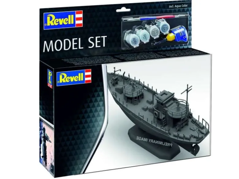 Revell 65242Model Set Kriegsfischkutter, Bausatz 1:144 inkl. Farben, Kleber und Pinsel