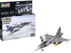 Revell 63776Model Set Saab JAS-39C Gripen Modellbausatz 1:72 inkl. Pinsel, Farben und Kleber