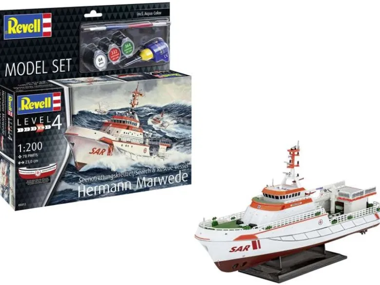 Revell 65812Model Set Seenotkreuzer Hermann Marwede, Bausatz 1:200