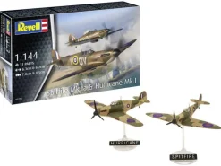 Revell 63771Model Set Spitfire Mk.Ia & Hurricane Mk.I Bausatz 1:144 inkl. Pinsel, Farben und Kleber