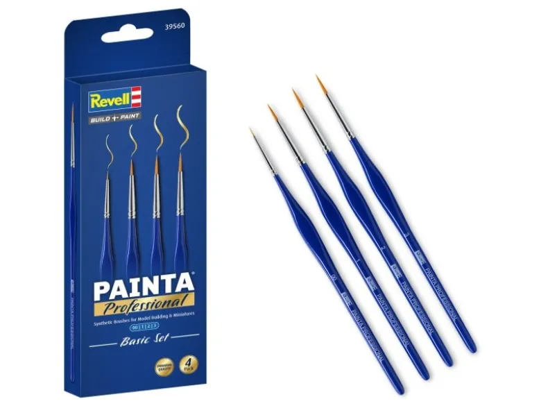 Revell 39560Painta Professional Basic Brush Set Synthetische Pinsel (4) Größe 00, 1, 2, 3