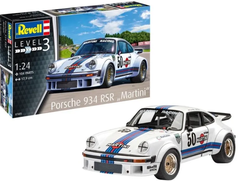 Revell 07685Porsche 934 RSR Martini Plastik Bausatz Rennwagen 1:24