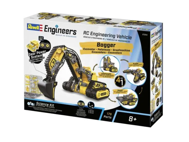 Revell 21304RC Engineering Bausatz Bagger 4in1 2,4GHz 1:27