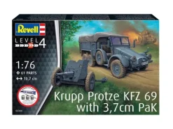 Revell 73344Starter-Kit Krupp Protze KFZ 69 mit 3,7 cm Pak, Bausatz 1:76 inkl. Farben, Pinsel und Kleber