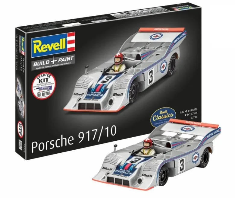 Revell 77738Starter Kit Porsche 917/10 - Bausatz 1:32 Modellbausatz mit Basiszubehör