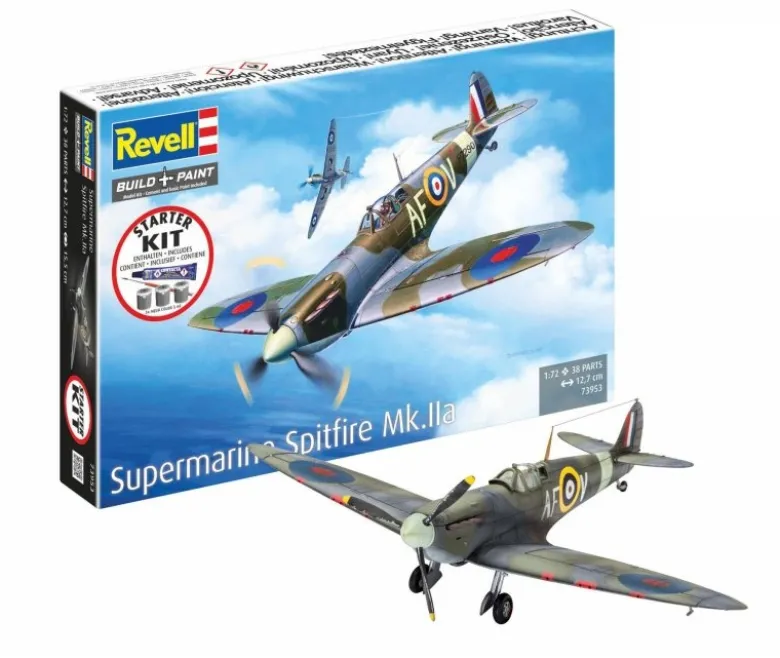 Revell 73953Starter Kit Spitfire Mk.IIa - Bausatz 1:72 Modellbausatz mit Basiszubehör
