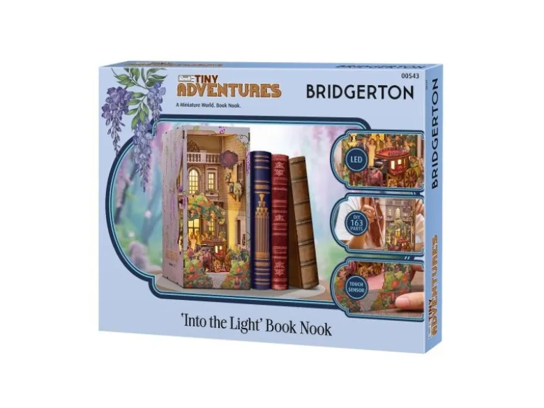 Revell 00543Tiny Adventures - Bridgerton 'Into the Light' Book Nook - Miniaturwelt aus Holz zum Zusammenbauen