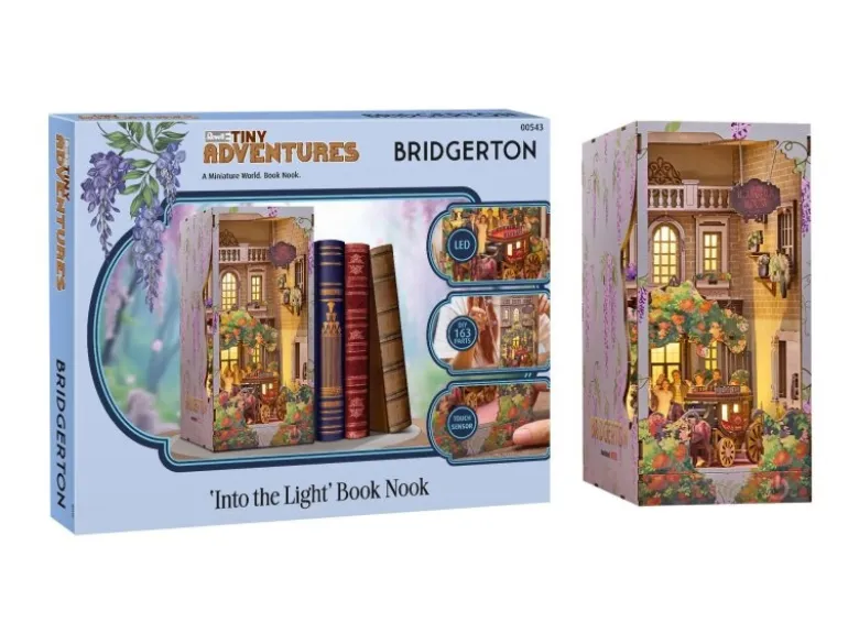Revell 00543Tiny Adventures - Bridgerton 'Into the Light' Book Nook - Miniaturwelt aus Holz zum Zusammenbauen