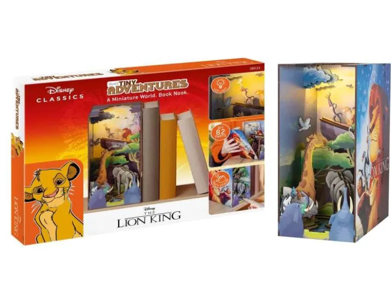 Revell 00534Tiny Adventures - Disney 'König der Löwen' Book Nook - Miniaturwelt aus Holz zum Zusammenbauen
