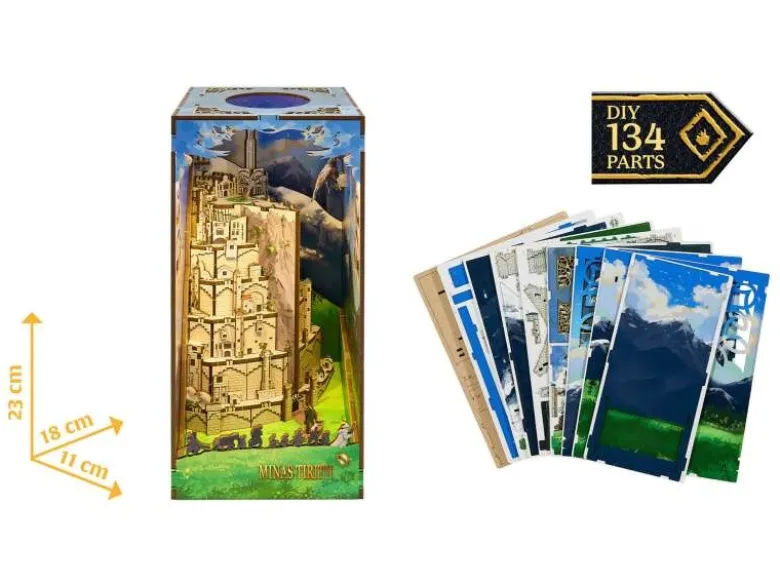 Revell 00536Tiny Adventures - Herr der Ringe 'Minas Tirith' Book Nook - Miniaturwelt aus Holz zum Zusammenbauen