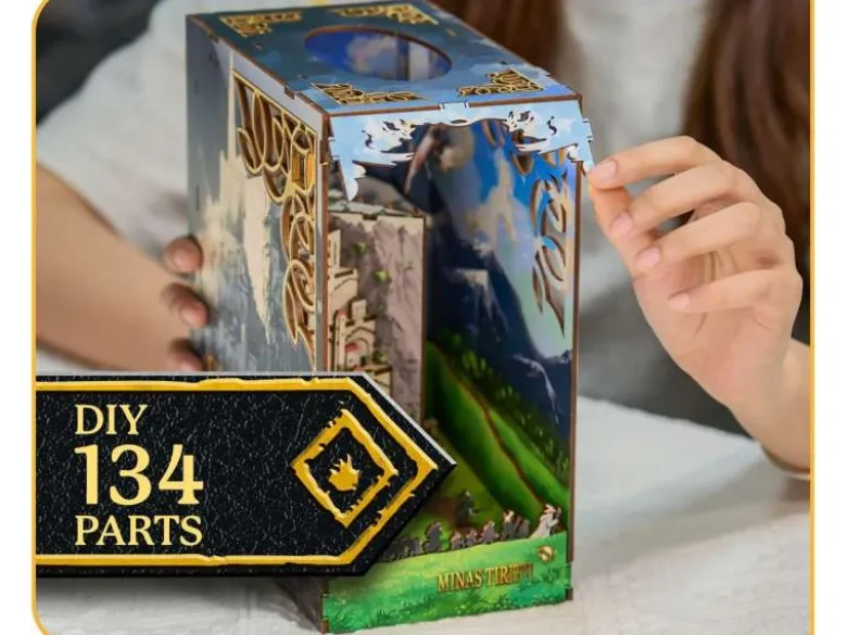 Revell 00536Tiny Adventures - Herr der Ringe 'Minas Tirith' Book Nook - Miniaturwelt aus Holz zum Zusammenbauen