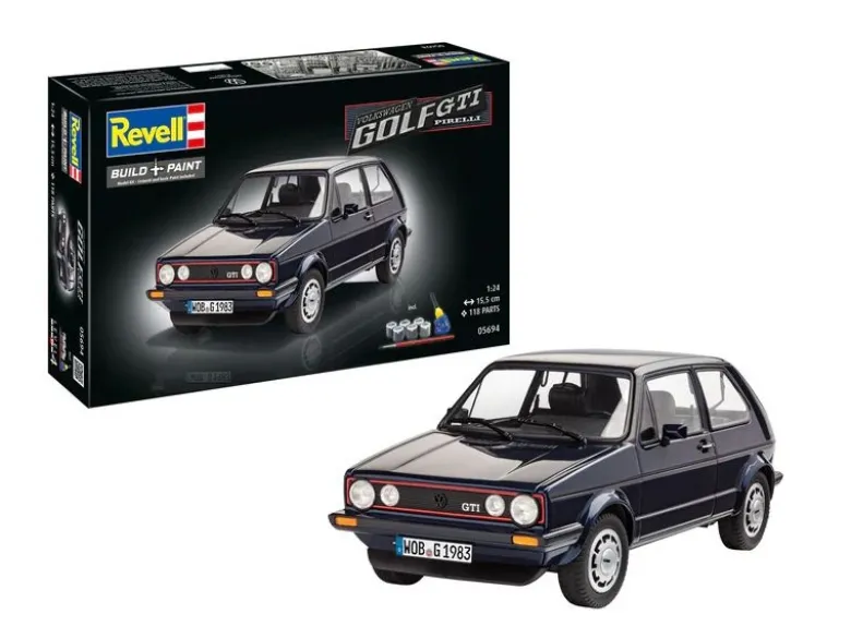 Revell 05694Volkswagen Golf GTI Pirelli 1/24 Plastik Bausatz inkl. Basisfarben, Kleber und Pinsel