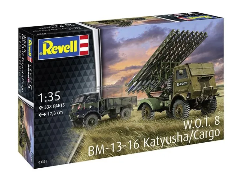 Revell 63338W.O.T. 8 BM-13-16 Katyusha/Cargo, Bausatz 1:35 inkl. Farben, Kleber und Pinsel