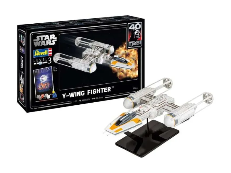 Revell 05658Y-Wing '40 Jahre Return of the Jedi' Bausatz Set 1:72 inkl. Kleber, Farben und Pinsel