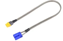 REVTEC GF-1205-016-BLadekabel XT60 Buchse auf EC-5 Stecker, 400mm Silikon flach