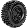 Roapex R1002-BTracker Reifen auf Felge schwarz 12mm für 1/10 Short Course