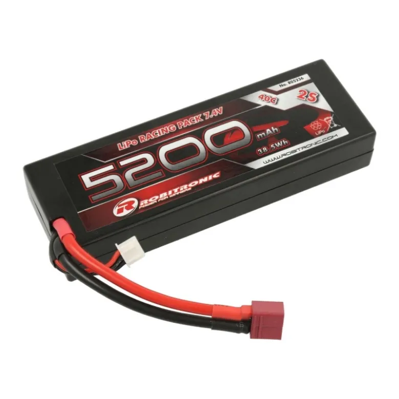 Robitronic R05236LiPo Akku 5200mAh 2S 7,4V 40C Hardcase T-Stecker