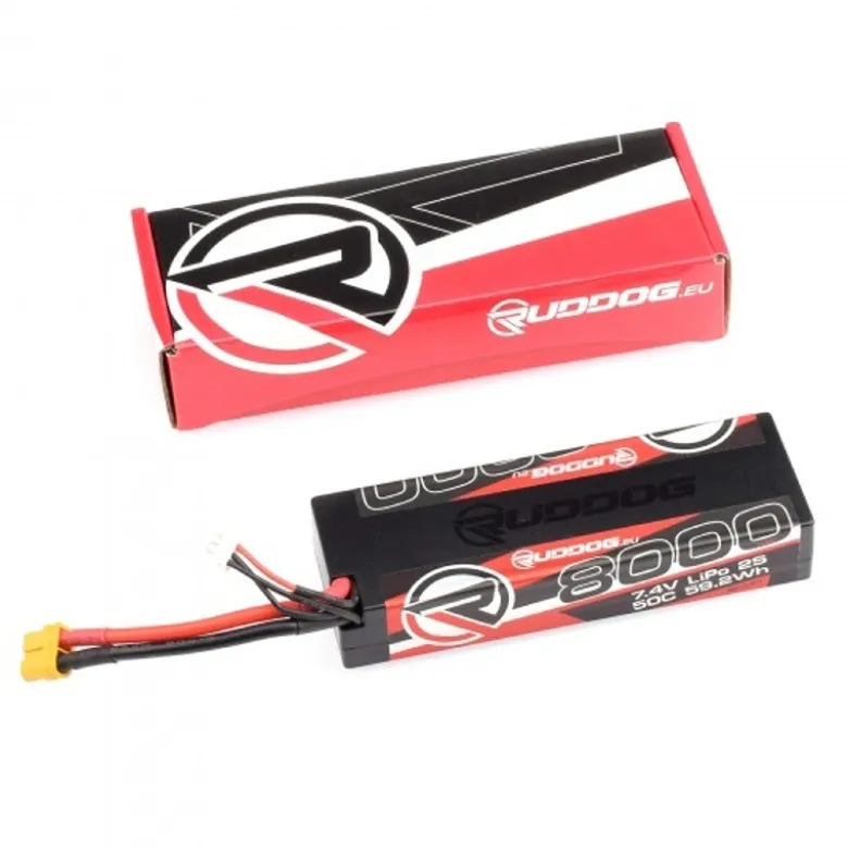 RUDDOG RP-0411LiPo Akku 2S 8000 mAh 7,4V 50C Hardcase - XT60