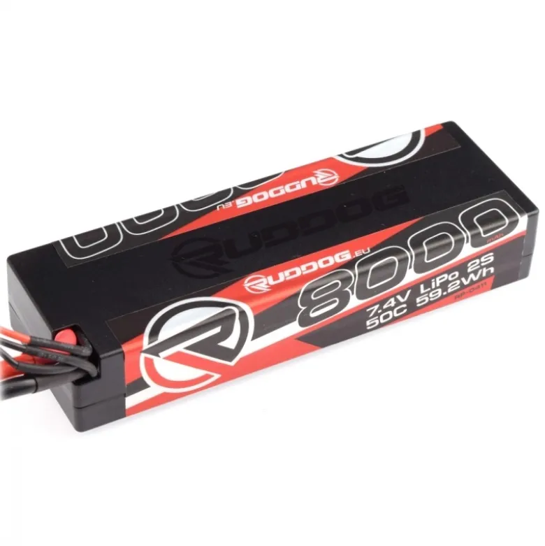 RUDDOG RP-0411LiPo Akku 2S 8000 mAh 7,4V 50C Hardcase - XT60