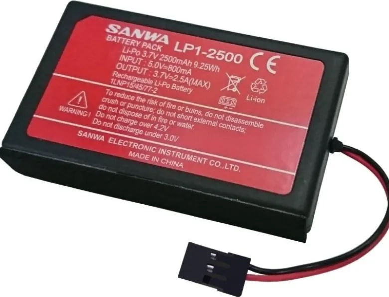 Sanwa 107A10991ALP1-2500 LiPo Senderakku 3,7V 2500mAh passend für Sanwa M17, M17S, Exzes ZIII + MT-5