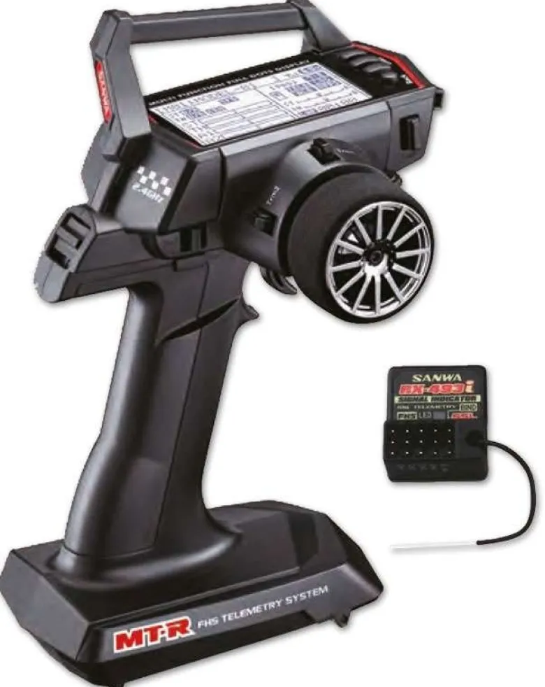 Sanwa 101A32773AMT-R Telemetrie Fernsteuerung, RX-493i Empfänger 2,4 GHz FH5