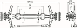 ScaleArt 71000315Vorderachse nicht angetrieben -ScaleDRIVE- Kompatibel mit Tamiya 1:14 Trucks