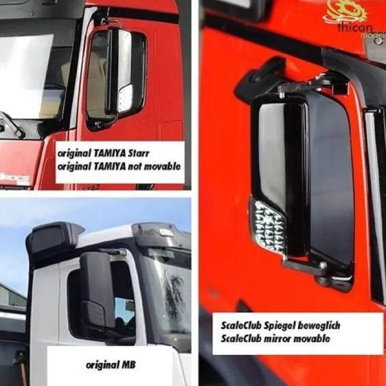 ScaleClub 501611:14 Spiegelhalter aus Metall anklappbar für Tamiya Arocs