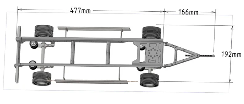 Scale-parts SP-03-01-0202 Achsen 1/14 Anhängerfahrgestell v2