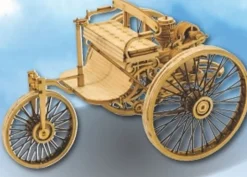 Simprop electronic 0253375Motorwagen 1886 - 1:18 Holzbausatz in Sperrholzschachtel