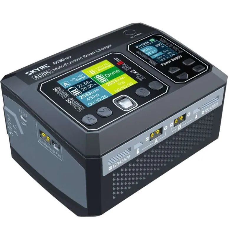 SkyRC SK100201-01D750 MIX Duo Ladegerät LiPo 1-8s 32A 500W AC