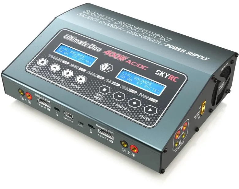 SkyRC SK100123Ladegerät D400 AC/DC 2x200W LiPo 1-7S 20A