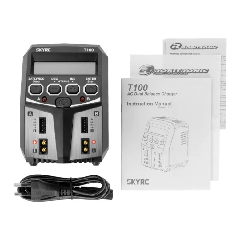 SkyRC SK100162T100 100V-230V AC Duo-Ladegerät LiPo 2-4S 5A 2x50W