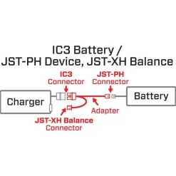 Spektrum SPMXCA326Adapter IC3 Battery / JST-PH Device, JST-XH Balance