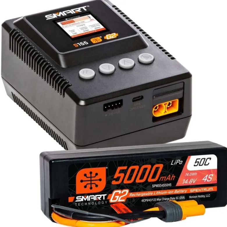 Spektrum SPMXPSS400ISmart Powerstage 4S Surface Bundle G2 5000mAh 4S LiPo IC5 und S155 Ladegerät EU