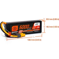 Spektrum SPMX52S50H5LiPo Akku Smart G2 7.4V 5000mAh 50C 2S Hardcase, IC5