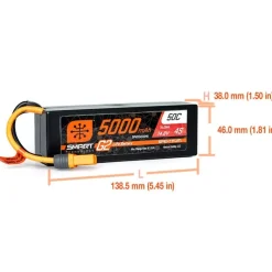 Spektrum SPMX54S50H5Smart G2 LiPo Akku 4S 5000mAh 50C 14,8V, Hardcase IC5