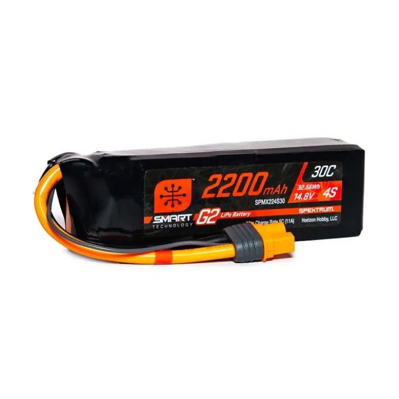 Spektrum SPMX224S3014.8V 2200mAh 4S 30C Smart G2 LiPo Akku mit IC3 Stecker