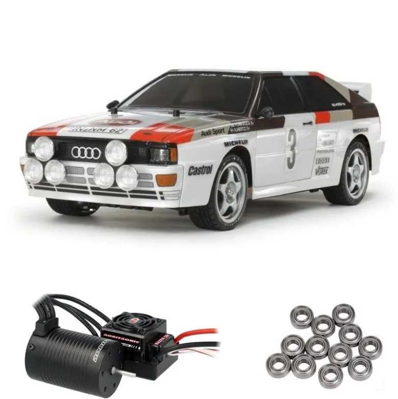Tamiya 58667BLAudi Quattro A2 1/10 4WD TT-02 Brushless-Edition, Kugellager