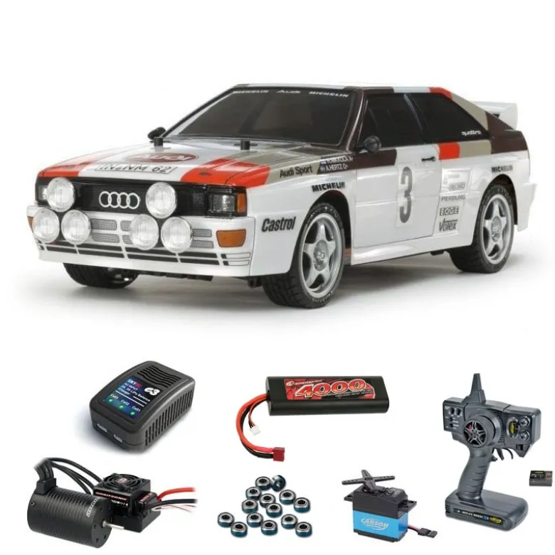 Tamiya 58667BLSETAudi Quattro A2 1/10 4WD TT-02 Brushless Komplettset