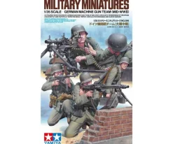 Tamiya 35386Figuren-Set Dt. MG Truppen (5) Mit.WW2, Plastikbausatz, 1:35