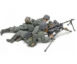 Tamiya 35386Figuren-Set Dt. MG Truppen (5) Mit.WW2, Plastikbausatz, 1:35