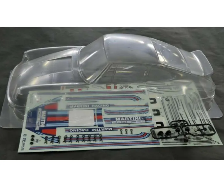 Tamiya 51543Karosserie Set Porsche 911 Carrera RSR Martini, 1:10, klar kurzer Radstand (251mm)